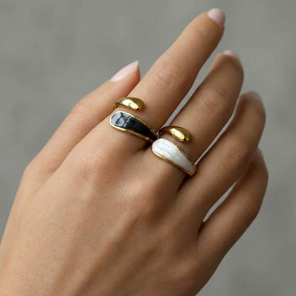 Wholesale Geometric And Heart Shape Electroplated Stainless Steel Ring For Women And Men
