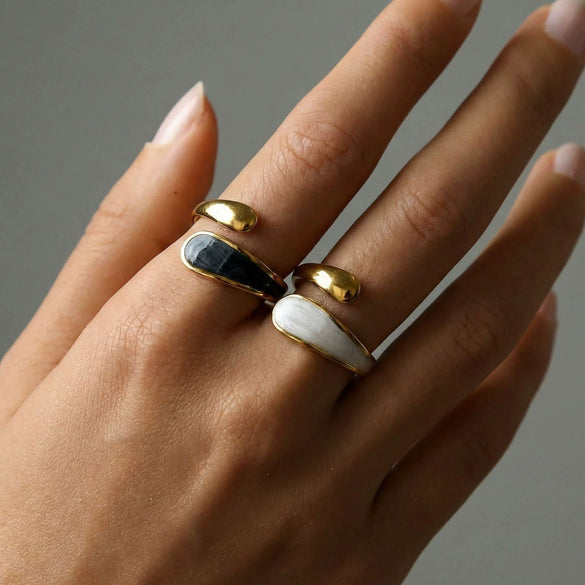 Wholesale Geometric And Heart Shape Electroplated Stainless Steel Ring For Women And Men