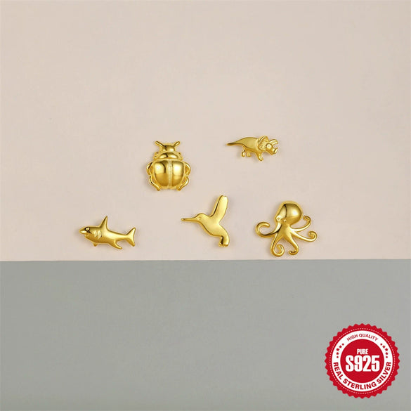 Wholesale Geometric Animal Series S925 Sterling Silver Ear Jewelry With Environmentally Friendly Plating Unisex Style