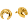 Wholesale Geometric Arcshaped 16K Goldplated 316L Stainless Steel Earrings For Women