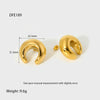 Wholesale Geometric Arcshaped 16K Goldplated 316L Stainless Steel Earrings For Women