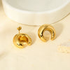 Wholesale Geometric Arcshaped 16K Goldplated 316L Stainless Steel Earrings For Women