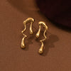 Wholesale Geometric Asymmetric Stainless Steel Earrings For Women With Electroplating Treatment Fashion Style