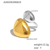Wholesale Geometric Asymmetrical Glossy Open Ring 316L Stainless Steel 18K Gold Plated