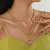 Wholesale Geometric Ball Pendant Stainless Steel And Titanium Steel Electroplated Necklace For Women