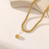 Wholesale Geometric Ball Pendant Stainless Steel And Titanium Steel Electroplated Necklace For Women