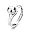 Wholesale Geometric Ball Ring S925 Sterling Silver Electroplated Adjustable For Women