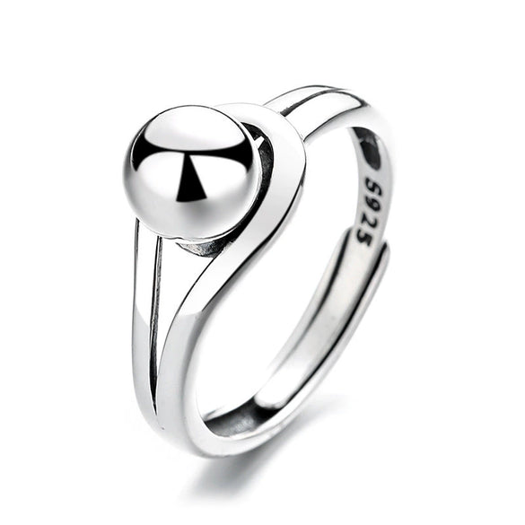 Wholesale Geometric Ball Ring S925 Sterling Silver Electroplated Adjustable For Women
