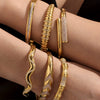 Wholesale Geometric Bamboo Zircon Bracelet Stainless Steel 18K Gold Plated Electroplated For Office Ladies
