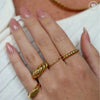 Wholesale Geometric Beaded Stainless Steel 18K Gold Pvd Electroplated Ring For Women Fashion Jewelry