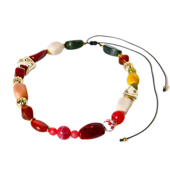 Wholesale Geometric Beaded Stainless Steel Necklace With Electroplating For Women