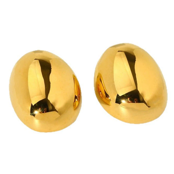 Wholesale Geometric Beanshaped 18K Gold Plated Stainless Steel Earrings For Women