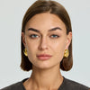 Wholesale Geometric Beanshaped 18K Gold Plated Stainless Steel Earrings For Women