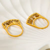 Wholesale Geometric Bellshaped Tassel 18K Gold Plated Stainless Steel Ring For Women