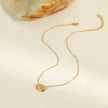Wholesale Geometric Black Agate Inlaid Stainless Steel Necklace Pendant With 18K Gold Plated Chain For Women