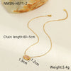 Wholesale Geometric Black Agate Inlaid Stainless Steel Necklace Pendant With 18K Gold Plated Chain For Women