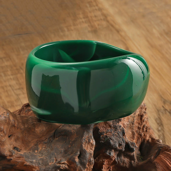 Wholesale Geometric Black Resin Bracelet With Electroplating