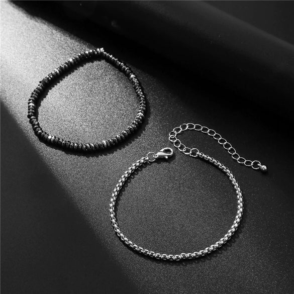 Wholesale Geometric Blackstone Elastic Handmade Unisex Bracelet