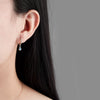 Wholesale Geometric Blue Opal 925 Sterling Silver Ear Ring With Electroplating