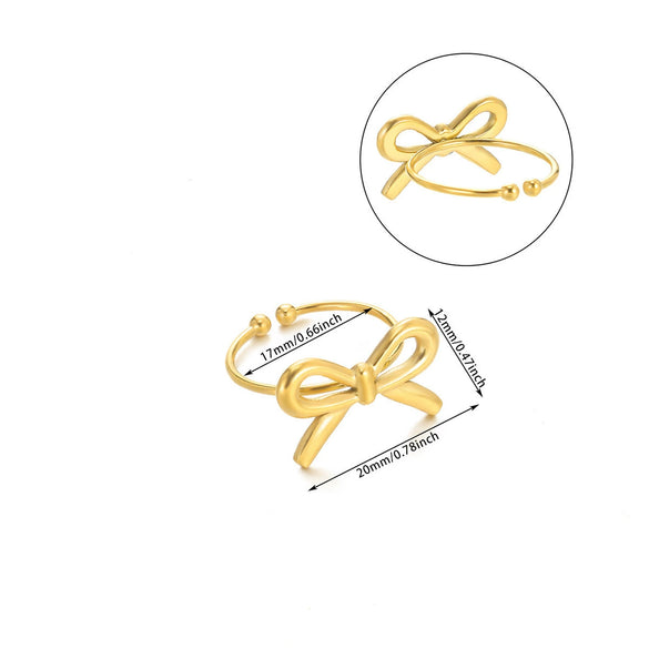 Wholesale Geometric Bow Starfish Shell Shape Open Ring For Women Electroplated