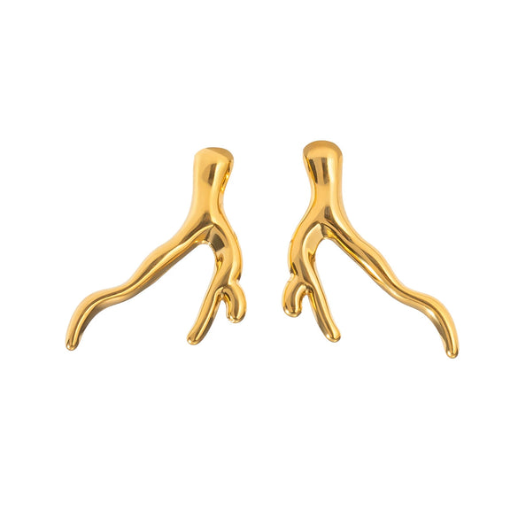 Wholesale Geometric Branch Earrings For Women Stainless Steel Electroplated Jewelry