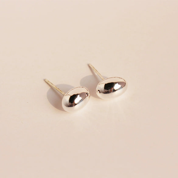 Wholesale Geometric Brass And 925 Silver Needle Electroplated Oval Ball Beanie Earrings For Women
