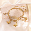 Wholesale Geometric Butterfly Cross Stainless Steel 18K Gold Plated Bracelet For Women