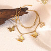 Wholesale Geometric Butterfly Cross Stainless Steel 18K Gold Plated Bracelet For Women