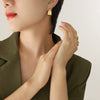 Wholesale Geometric C Shaped 316L Stainless Steel Gold Plated Earrings