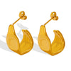 Wholesale Geometric C Shaped 316L Stainless Steel Gold Plated Earrings