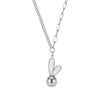 Wholesale Geometric Cartoon Rabbit Titanium Steel Electroplated Calendering Chain Necklace For Women