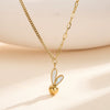 Wholesale Geometric Cartoon Rabbit Titanium Steel Electroplated Calendering Chain Necklace For Women