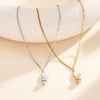 Wholesale Geometric Cartoon Rabbit Titanium Steel Electroplated Calendering Chain Necklace For Women