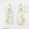 Wholesale Geometric Cat Pendant Earrings Gold Plated Stainless Steel Ear Needle Casual Style Unisex