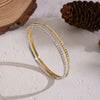 Wholesale Geometric Circle Diamondencrusted Electroplated Stainless Steel Bracelet For Women
