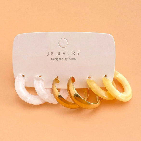 Wholesale Geometric Circle Earrings With Creative Butterfly Love Pendant Crystal Alloy Resin Acrylic Micro Inlay