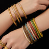 Wholesale Geometric Circle Oildrip Zircon Inlaid Shell Pearl Stainless Steel 18K Goldplated Bracelet Set Accessories