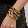 Wholesale Geometric Circle Oildrip Zircon Inlaid Shell Pearl Stainless Steel 18K Goldplated Bracelet Set Accessories