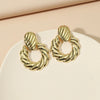 Wholesale Geometric Circle Retro Simple Versatile Exaggerated Metal Alloy Electroplated Earrings