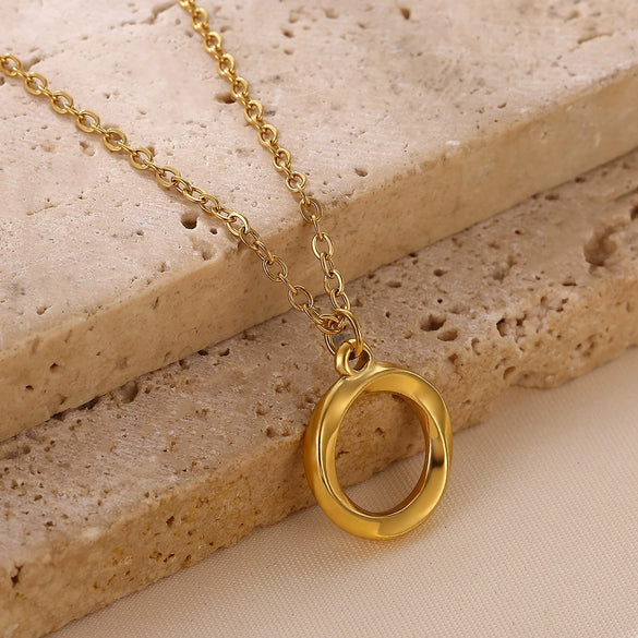 Wholesale Geometric Clavicle Chain And Full Diamond Ring Necklace Stainless Steel Gold Electroplated Unisex