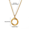 Wholesale Geometric Clavicle Chain And Full Diamond Ring Necklace Stainless Steel Gold Electroplated Unisex