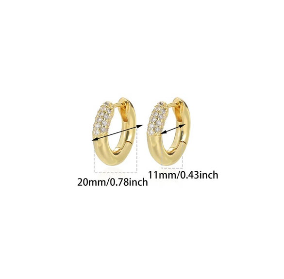 Wholesale Geometric Color Zircon Earrings Stainless Steel Gold Plated