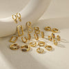 Wholesale Geometric Color Zircon Earrings Stainless Steel Gold Plated
