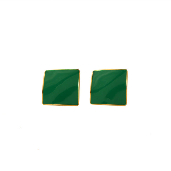Wholesale Geometric Colorful Enamel Goldplated Stainless Steel Earrings For Women