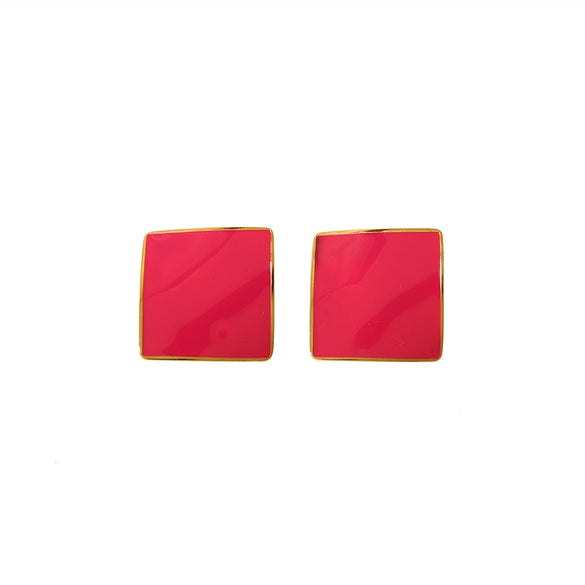Wholesale Geometric Colorful Enamel Goldplated Stainless Steel Earrings For Women