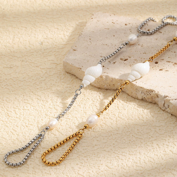 Wholesale Geometric Conch Bracelet Stainless Steel 18K Gold Plated For Women