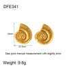 Wholesale Geometric Conch Texture 18K Gold Plated Stainless Steel Earrings For Women