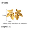 Wholesale Geometric Conch Texture 18K Gold Plated Stainless Steel Earrings For Women