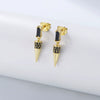 Wholesale Geometric Conical Earrings Inlaid With Black Zircon And Diamond Treatment For Women Made Of 925 Sterling Silver