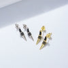 Wholesale Geometric Conical Earrings Inlaid With Black Zircon And Diamond Treatment For Women Made Of 925 Sterling Silver